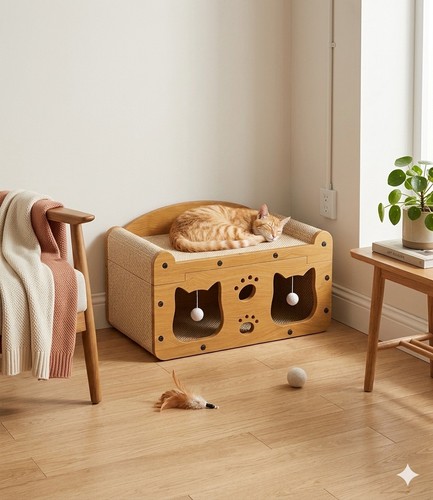 Maison griffoir pour chat - maison,