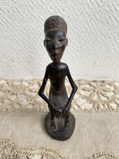 Ancienne Petite Statuette Figurine Africaine Musicien Tam tam Deco Bois Ethnique