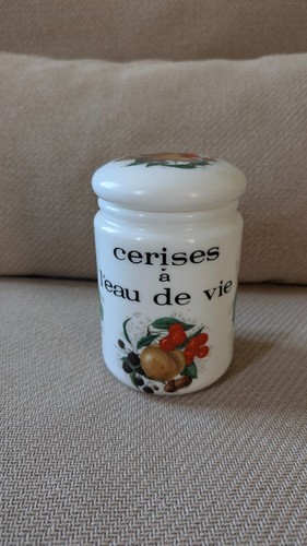 Ancien bocal pot en - pot, opaline