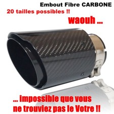 Embout Carbone Sortie Pot Silencieux Tuyau échappement Enjoliveur Auto Voiture