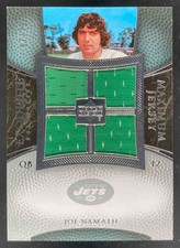 Joe Namath 2007 UD Exquisite Collection Silver Maximum Jersey Quad Patch /75