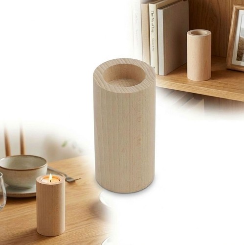 Bougeoir bois rond 14cm - , déco