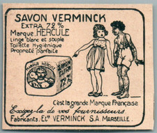 VERMINCK MARSEILLE SOAP 1910 RACIST PUB BLACK WHO "MUST" WASH AD SOAP