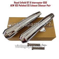 Royal Enfield GT & Interceptor 650 AEW 103 Silencieux Polie LH, RH