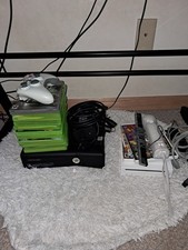 Microsoft Xbox 360 Slim Black PLUS Nintendo Wii (Game Bundle) /w Accessories