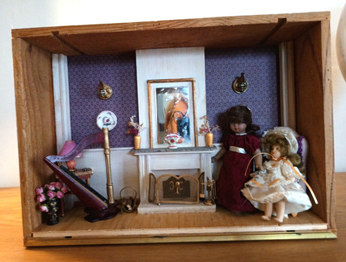 Joli diorama salon avec