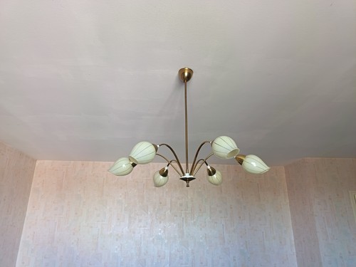 Lustre ancien laiton lampes - 6,