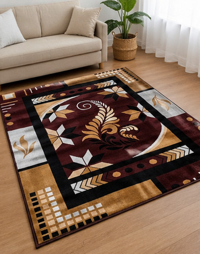 Tapis floral fait - main,,