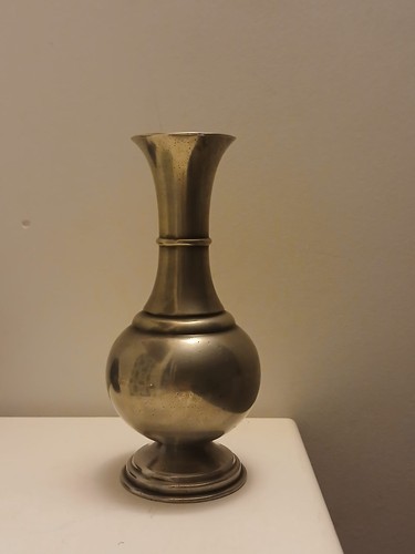 Vase étain marque rose - vase,