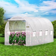 Serre Jardin Tunnel Couverture Étanche Cadre Galvanisé Plante Légume 4,6x2,1x2,1