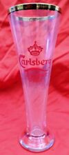 Vintage Carlsberg Beer Publicité Transparent Verre Or Bordure BAR de Collection