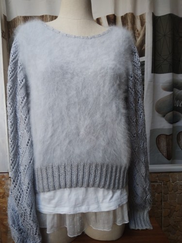 Superbe pull angora gris - pull,
