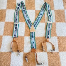 HORECA BRETELS GREEN AND LEATHER HEINEKEN BIER SUSPENDERS