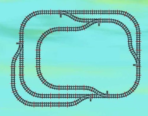 Lego train rails - train,