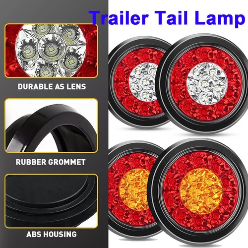 Led rond rouge - 4"16, rouge/blanc