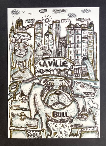 Tableau peinture chiens - tableau,