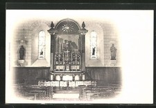 Old postcard Charny, interior of the church, the master altar 