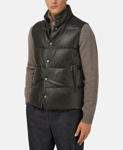 Gilet matelassé cuir - matelassé, en