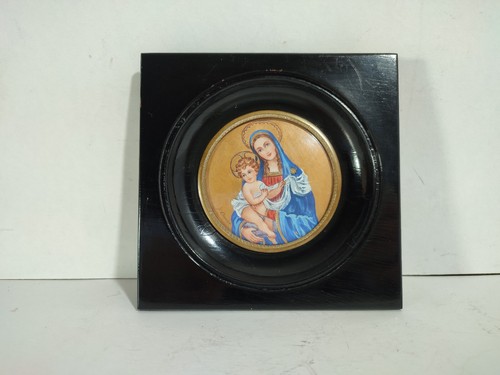 Peinture miniature vierge - peinture, à