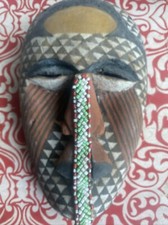 masque Africain environ 29 cm RDC CONGO KUBA RARE DESAIVE