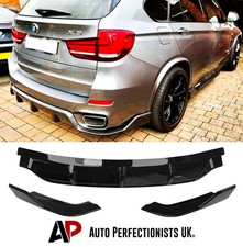 BMW X5 F15 X5M Gloss Black Rear Diffuser Lip Valance Bumper + Side Spats M Sport