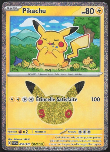 Carte pokémon pikachu 050 - carte,