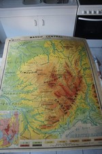 ANCIENNE CARTE SCOLAIRE MURALE