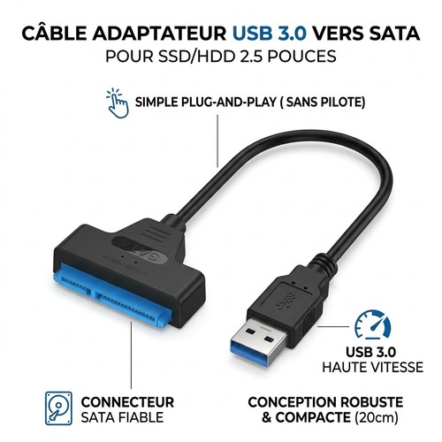 Cable adaptateur usb - adaptateur,