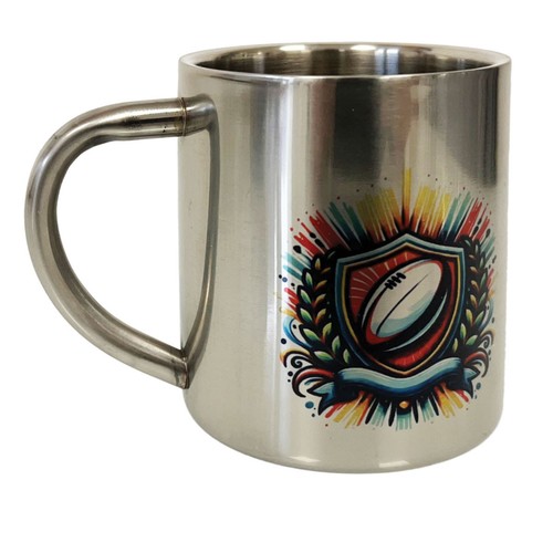 Tasse ballon rugby - en, inox