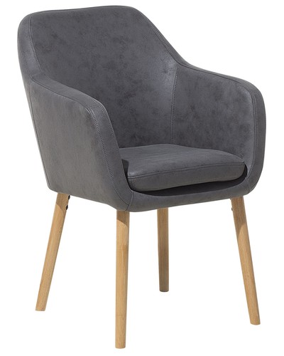 Fauteuil cuir gris et - en,