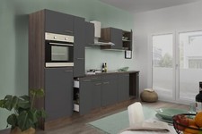 Cuisine équipée kitchenette Chêne York Gris Oliver 300 CM respekta