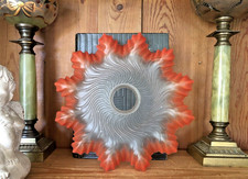 Antique Orange Bicolor Glass Paste Corolla Lampshade