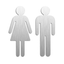 Plaque WC Toilettes Dames Messieurs Pictogramme 120 mm Panneau en acier inox