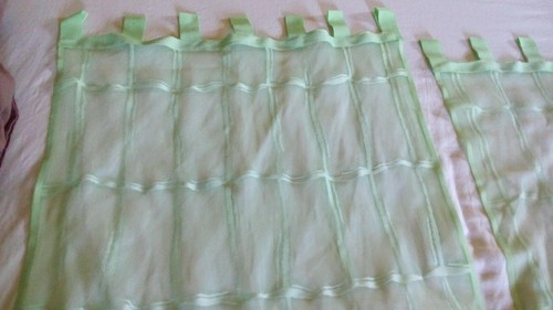 Paire rideaux voilage vert - rideaux,