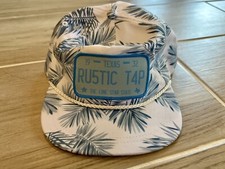 ‘Rustic Tap’ Austin, TX Country/LSU Bar- White & Blue Hawaiian Palm Leaves Hat