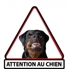 Rottweiler attention au chien autocollant adhésif sticker logo 38