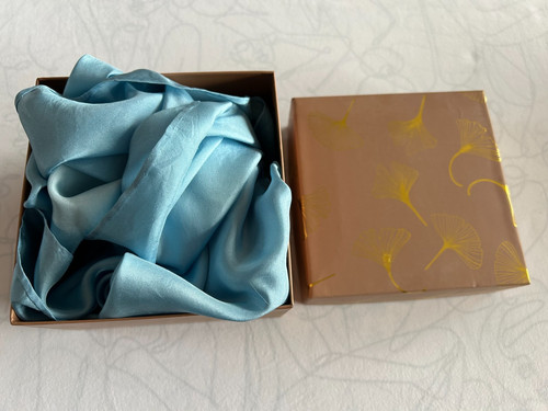 Foulard 100 soie bleu par - foulard,