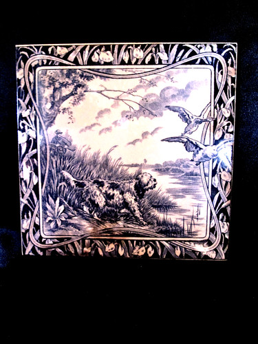 Ancien carreau faience bleue - faience,