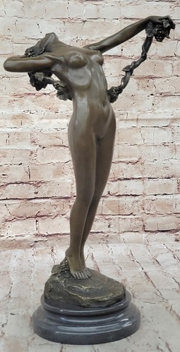 Female bronze nude figurine - bronze,