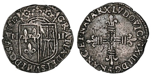 Louis xiii quart écu - xiii,
