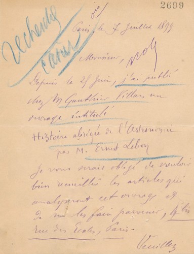 Ernest lebon lettre autographe - lebon,
