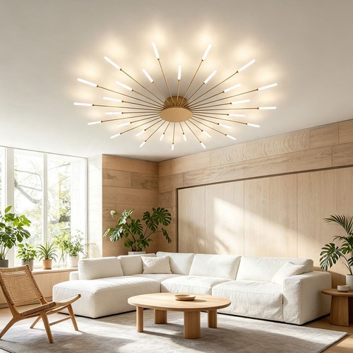 Lustre plafond rayonnant 128cm - plafond,
