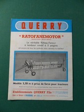 prospectus catalogue  : rateau faneur QUERRY " ratofanemotor "  1961