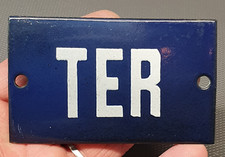 ancienne plaque émaillée de rue bombée TER Réf AP192