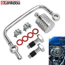 Chrome Crankcase Breather Kit For Harley 1993-2017 Big Twin Touring Dyna Softail