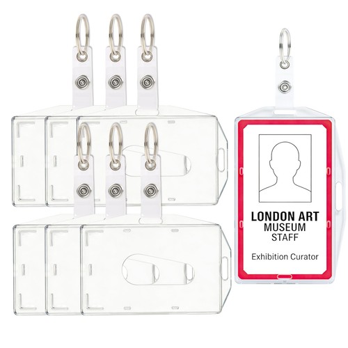 Pcs porte badges plastique - 6,