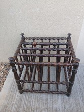 Napoleon III Turned Mahogany Wood Magazine Rack or Music Sheet Music