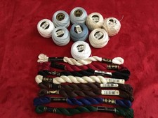 DMC Coton Perle Needlepoint/Embroidery Thread - 17 pc Mixed Lot - 5, 8, 12