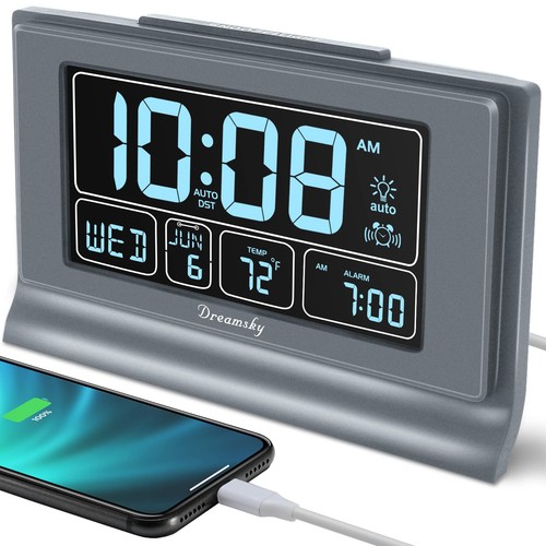 Digital alarm clock with - digital,