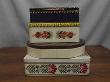 Lot de 4 boîtes à gâteaux métalliques vides